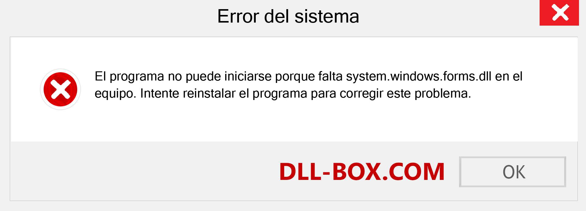 ¿Falta el archivo system.windows.forms.dll ?. Descargar para Windows 7, 8, 10 - Corregir system.windows.forms dll Missing Error en Windows, fotos, imágenes